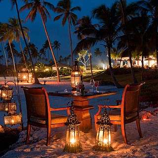 Candlelit dinner on our own private island